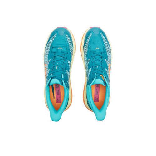 HOKA Sneakers - Teal / Orange with Lime Accents