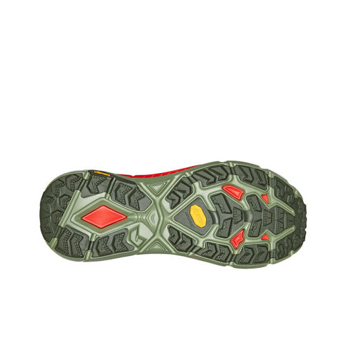 HOKA Sneakers - Olive / Red with Lime Accents