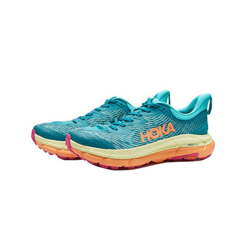 HOKA Sneakers - Teal / Orange with Lime Accents