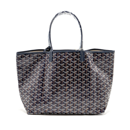 Goyard Saint Louis PM Tote Bag – Navy Blue Goyardine Canvas & Calfskin, Silver Hardware