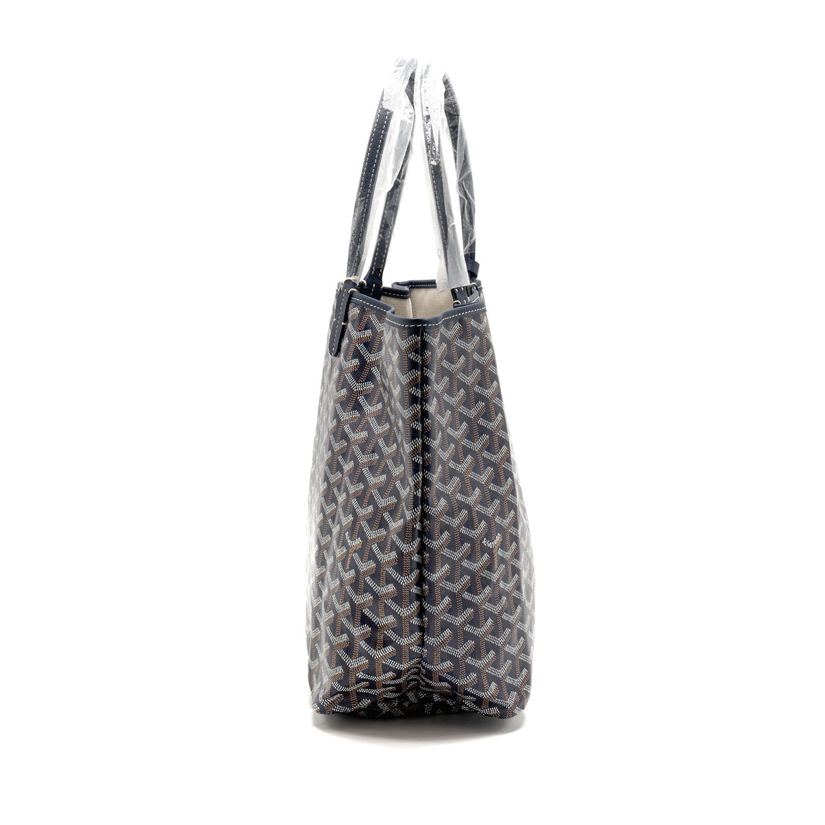 Goyard Saint Louis PM Tote Bag – Navy Blue Goyardine Canvas & Calfskin, Silver Hardware