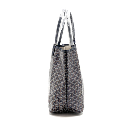 Goyard Saint Louis PM Tote Bag – Navy Blue Goyardine Canvas & Calfskin, Silver Hardware