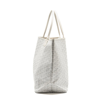 Goyard Saint Louis Tote GM – White Goyardine Canvas & Calfskin, Silver Hardware
