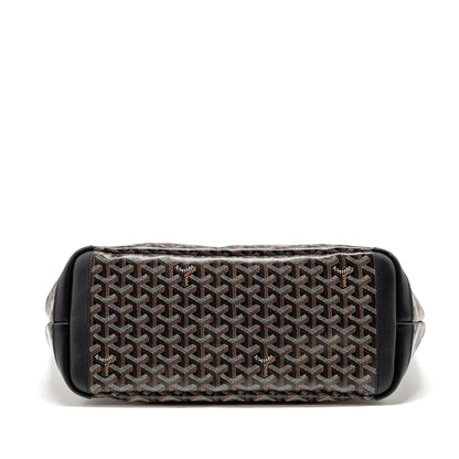 Goyard Artois MM Handbag – Black Goyardine Canvas & Calfskin, Silver Hardware