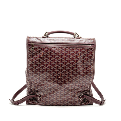 Goyard Saint Léger Backpack – Burgundy Goyardine Canvas, Silver Hardware