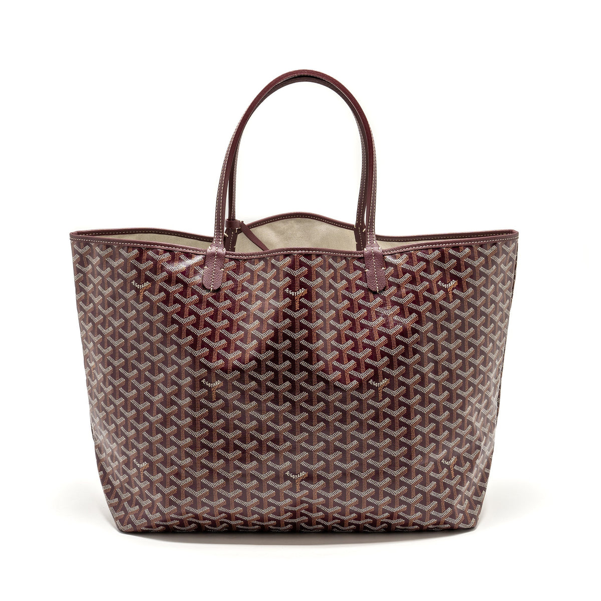 Goyard Saint Louis GM Tote Bag – Burgundy Goyardine Canvas & Calfskin, Silver Hardware
