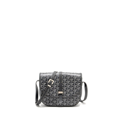 Goyard Belvedere PM Messenger Bag – Grey Goyardine Canvas & Calfskin, Silver Hardware