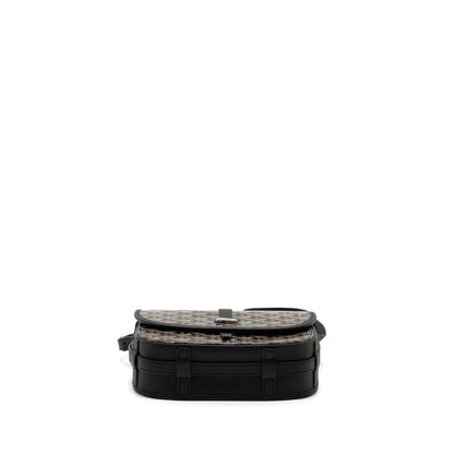Goyard Messenger Bag – Black Calfskin & Goyardine Canvas, Silver Hardware
