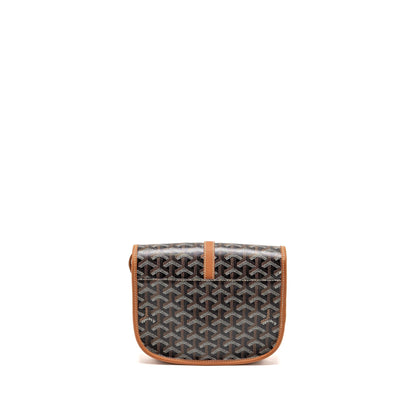 Goyard Belvedere PM Messenger Bag – Black & Tan Goyardine Canvas & Calfskin, Silver Hardware