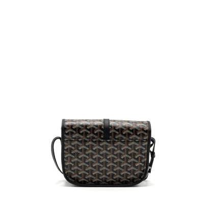 Goyard Messenger Bag – Black Calfskin & Goyardine Canvas, Silver Hardware
