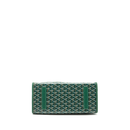 Goyard Saint Léger Backpack – Green Canvas with Bulldog Print, Silver Hardware
