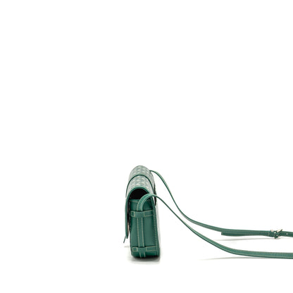 Goyard Belvedere PM Messenger Bag – Green Goyardine Canvas, Silver Hardware