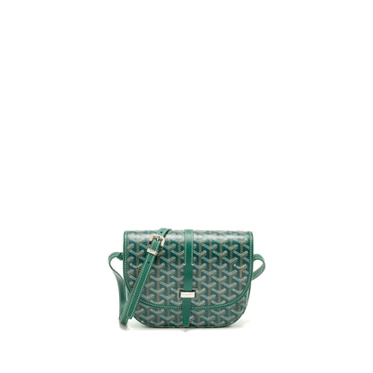 Goyard Belvedere PM Messenger Bag – Green Goyardine Canvas, Silver Hardware