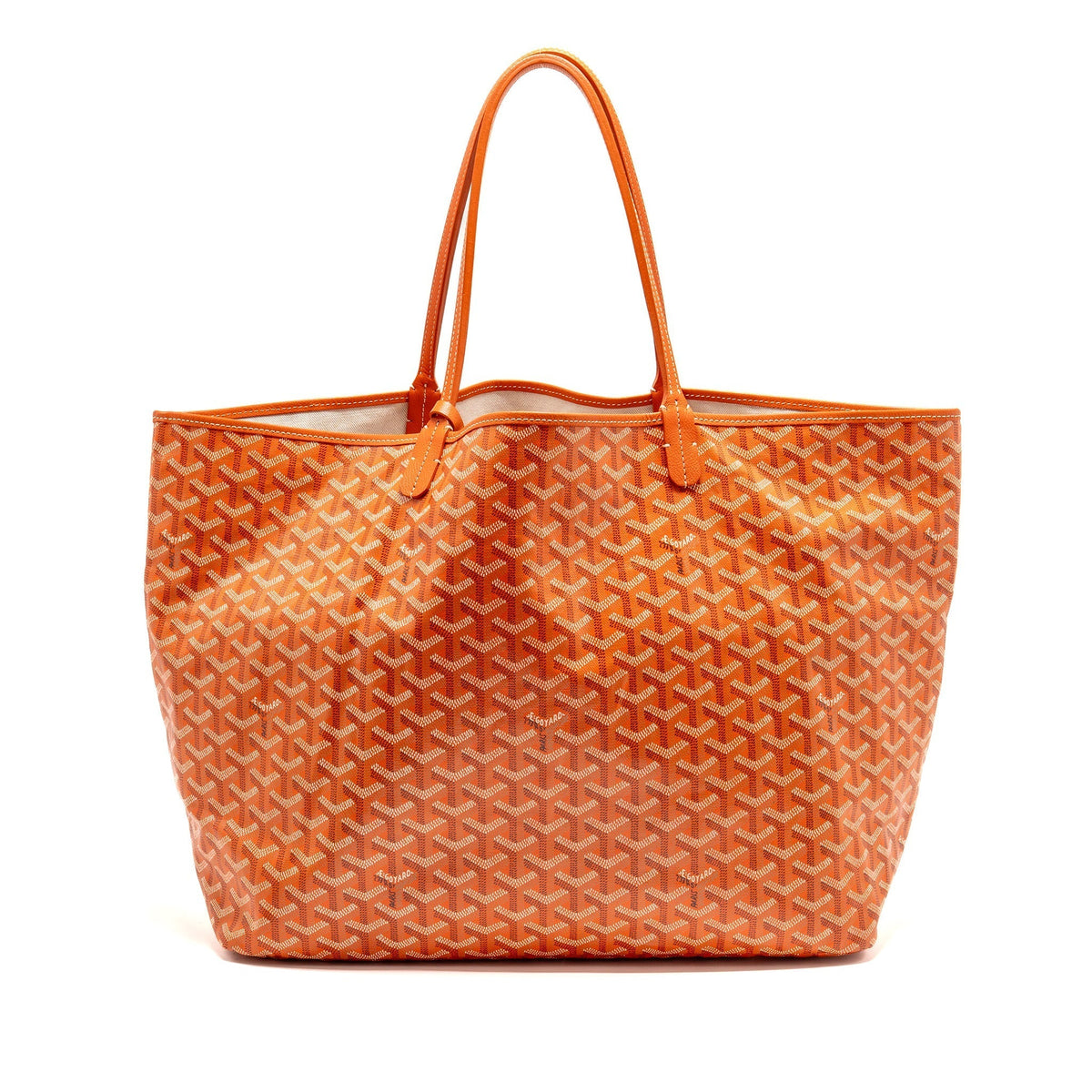 Goyard Saint Louis Tote GM – Orange Goyardine Canvas, Silver Hardware