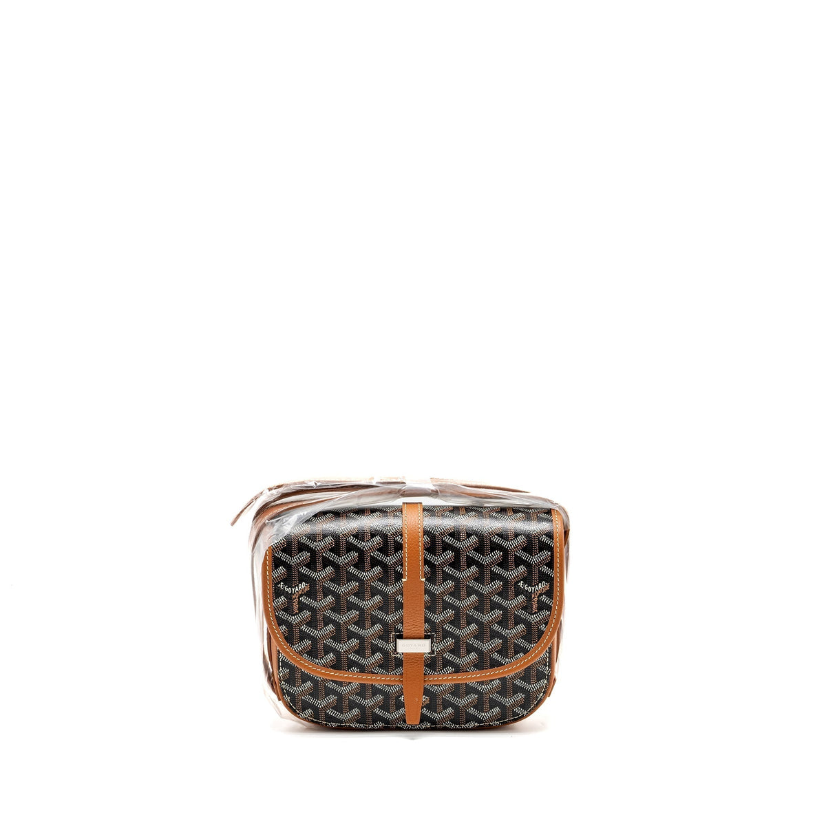 Goyard Belvedere PM Messenger Bag – Black & Tan Goyardine Canvas & Calfskin, Silver Hardware