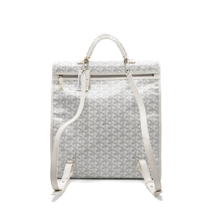 Goyard Saint Léger Backpack – White Goyardine Canvas, Silver Hardware