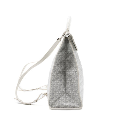Goyard Saint Léger Backpack – White Goyardine Canvas, Silver Hardware
