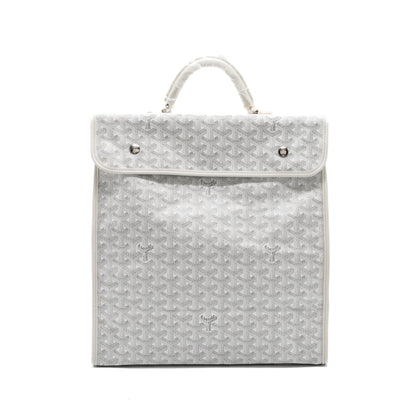 Goyard Saint Léger Backpack – White Goyardine Canvas, Silver Hardware