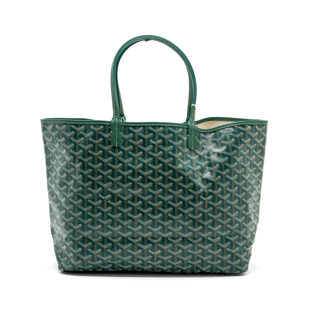 Goyard Saint Louis PM Tote Bag – Green Goyardine Canvas, Silver Hardware