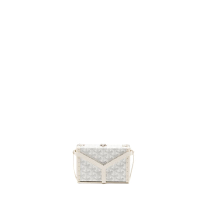 Goyard Minaüdière Trunk Bag – White Goyardine Canvas & Leather, Silver Hardware
