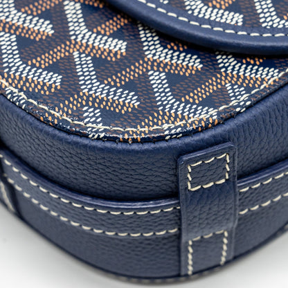 Goyard Belvedere PM Messenger Bag – Navy Goyardine Canvas & Calfskin, Silver Hardware