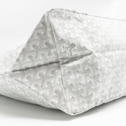 Goyard Saint Louis Tote GM – White Goyardine Canvas & Calfskin, Silver Hardware