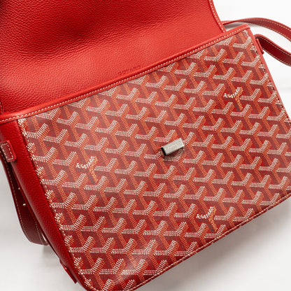 Goyard Belvedere MM Messenger Bag – Red Goyardine Canvas & Calfskin, Silver Hardware