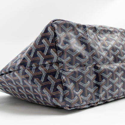Goyard Saint Louis PM Tote Bag – Navy Blue Goyardine Canvas & Calfskin, Silver Hardware