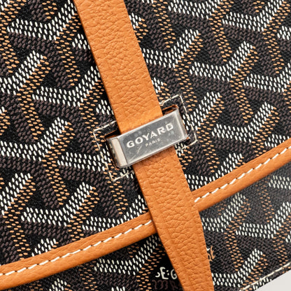 Goyard Belvedere PM Messenger Bag – Black & Tan Goyardine Canvas & Calfskin, Silver Hardware