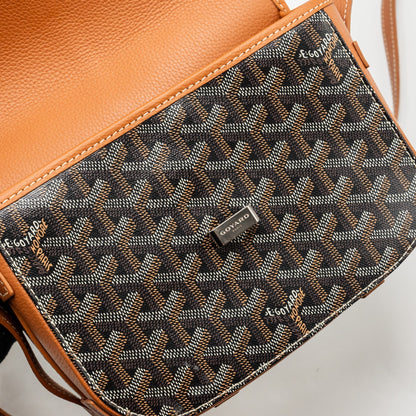 Goyard Belvedere PM Messenger Bag – Tan Goyardine Canvas & Calfskin, Silver Hardware