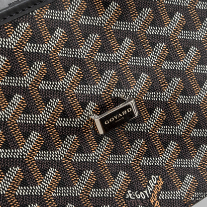 Goyard Belvedere PM Messenger Bag – Black Goyardine Canvas & Calfskin, Silver Hardware