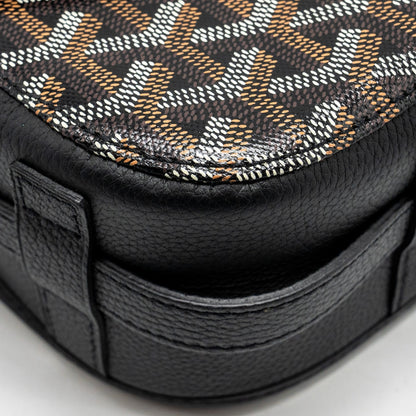 Goyard Belvedere MM Messenger Bag – Black Goyardine Canvas & Calfskin, Silver Hardware