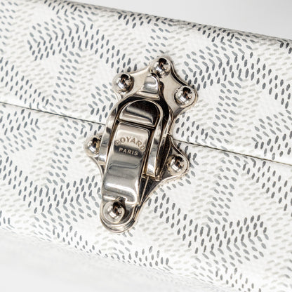 Goyard Minaüdière Trunk Bag – White Goyardine Canvas & Leather, Silver Hardware