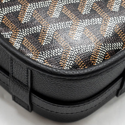 Goyard Belvedere MM Messenger Bag – Black Goyardine Canvas & Calfskin, Silver Hardware