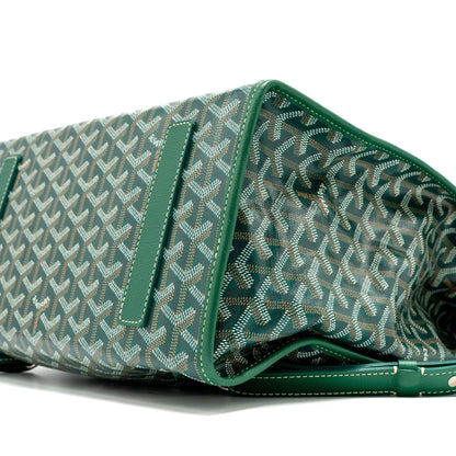Goyard Saint Léger Backpack – Green Canvas with Bulldog Print, Silver Hardware