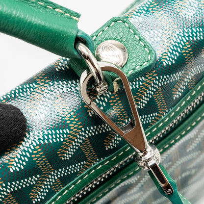 Goyard Saint Léger Backpack – Green Canvas with Bulldog Print, Silver Hardware