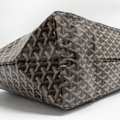 Goyard Saint Louis Tote GM – Black & Brown Goyardine Canvas, Silver Hardware