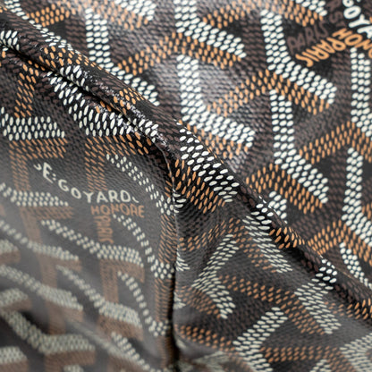 Goyard Saint Louis Tote GM – Black & Brown Goyardine Canvas, Silver Hardware