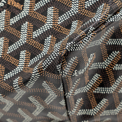 Goyard Saint Louis Tote GM – Black & Brown Goyardine Canvas, Silver Hardware