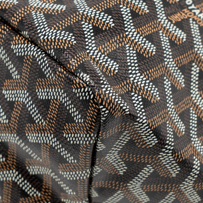 Goyard Saint Louis Tote GM – Black & Brown Goyardine Canvas, Silver Hardware