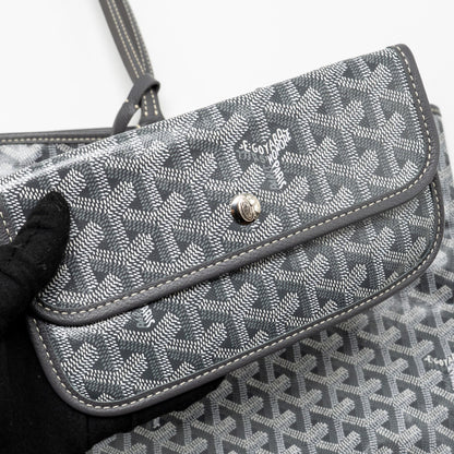 Goyard Saint Louis Tote GM – Grey Goyardine Canvas & Leather, Silver Hardware