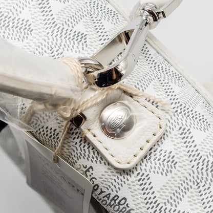 Goyard Saint Léger Backpack – White Goyardine Canvas, Silver Hardware