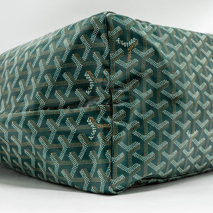 Goyard Saint Louis GM Tote Bag – Green Goyardine Canvas & Calfskin, Silver Hardware