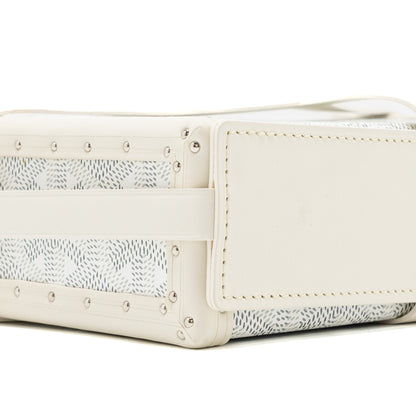 Goyard Minaüdière Trunk Bag – White Goyardine Canvas & Leather, Silver Hardware