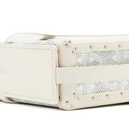 Goyard Minaüdière Trunk Bag – White Goyardine Canvas & Leather, Silver Hardware