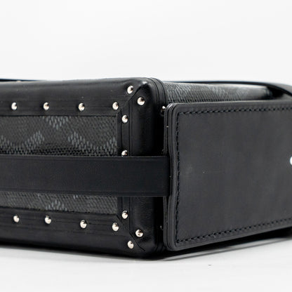 Goyard Minaüdière Trunk Bag – Black Goyardine Canvas, Silver Hardware