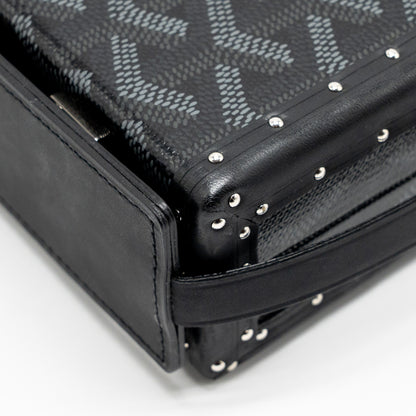 Goyard Minaüdière Trunk Bag – Black Goyardine Canvas, Silver Hardware