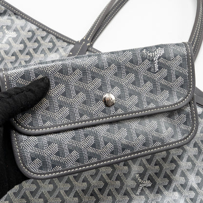 Goyard Saint Louis PM Tote Bag – Grey Goyardine Canvas & Calfskin, Silver Hardware