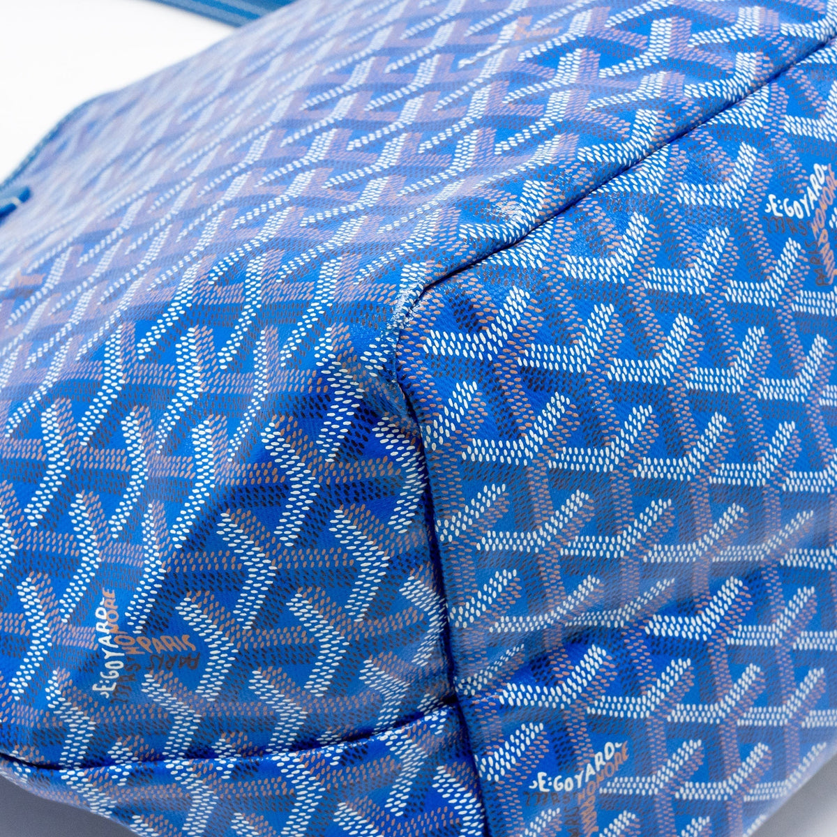 Goyard Saint Louis Tote GM – Blue Goyardine Canvas & Calfskin, Silver Hardware