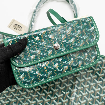Goyard Saint Louis PM Tote Bag – Green Goyardine Canvas, Silver Hardware